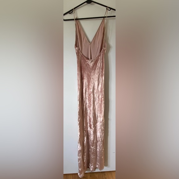 Fleur du Mal - crushed velvet pink slip dress size 6 - Picture 3 of 5